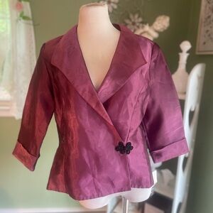 Alex Evenings Purple Blazer with Notched Lapel and Cropped Design NWT XL
